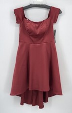Sequin Hearts Off the Shoulder High Low Formal Prom Size 5 NWT Red Zipper