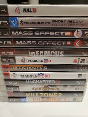 PS3 Lot of 12 Games (Sony Playstation 3) Resistance, Killzone, Mass Effect, NHL