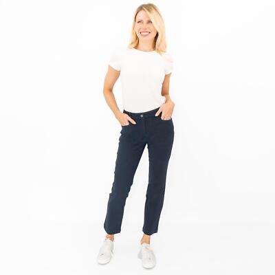 White Stuff Damen Hose Sienna Stretch dunkelblau Taschen Komfort Reißverschluss