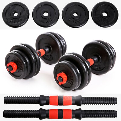 Adjustable Cast Iron Dumbbell Set 15kg, 20kg, 25kg, 30kg Fitness