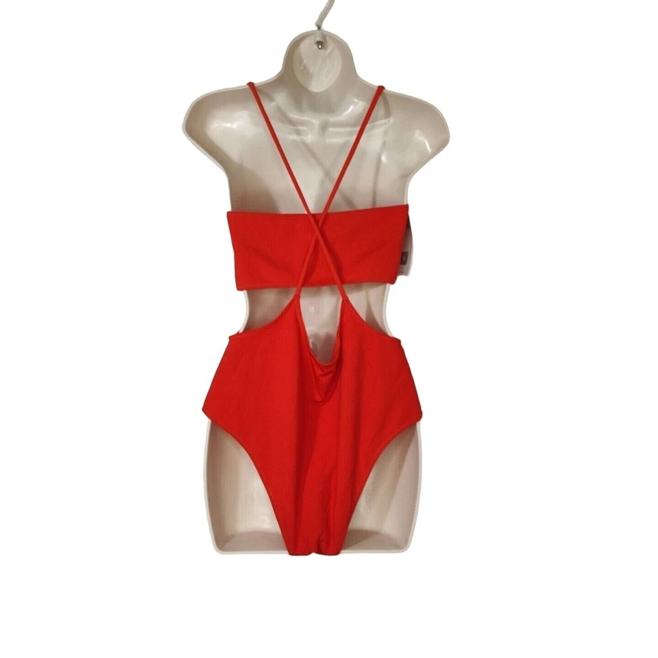 Traje de baño bikini bandeau de 2 piezas Zaful para mujer talla 10 rojo DEFECTUOSO  Foto 4 de 4