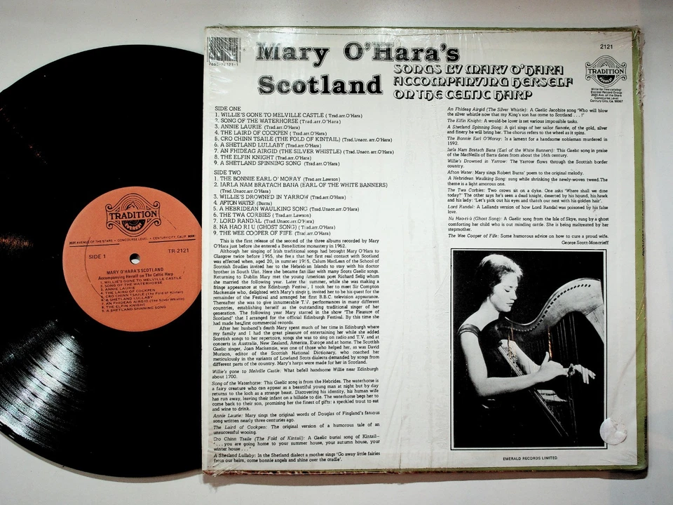 Mary OHaras Scotland LP TR-2121 Celtic Harp Tradition Records Foto 2 de 4