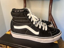VANS Off The Wall Hi Skate Shoes Unisex 5M or 6.5W Black Suede & Canvas Sneakers