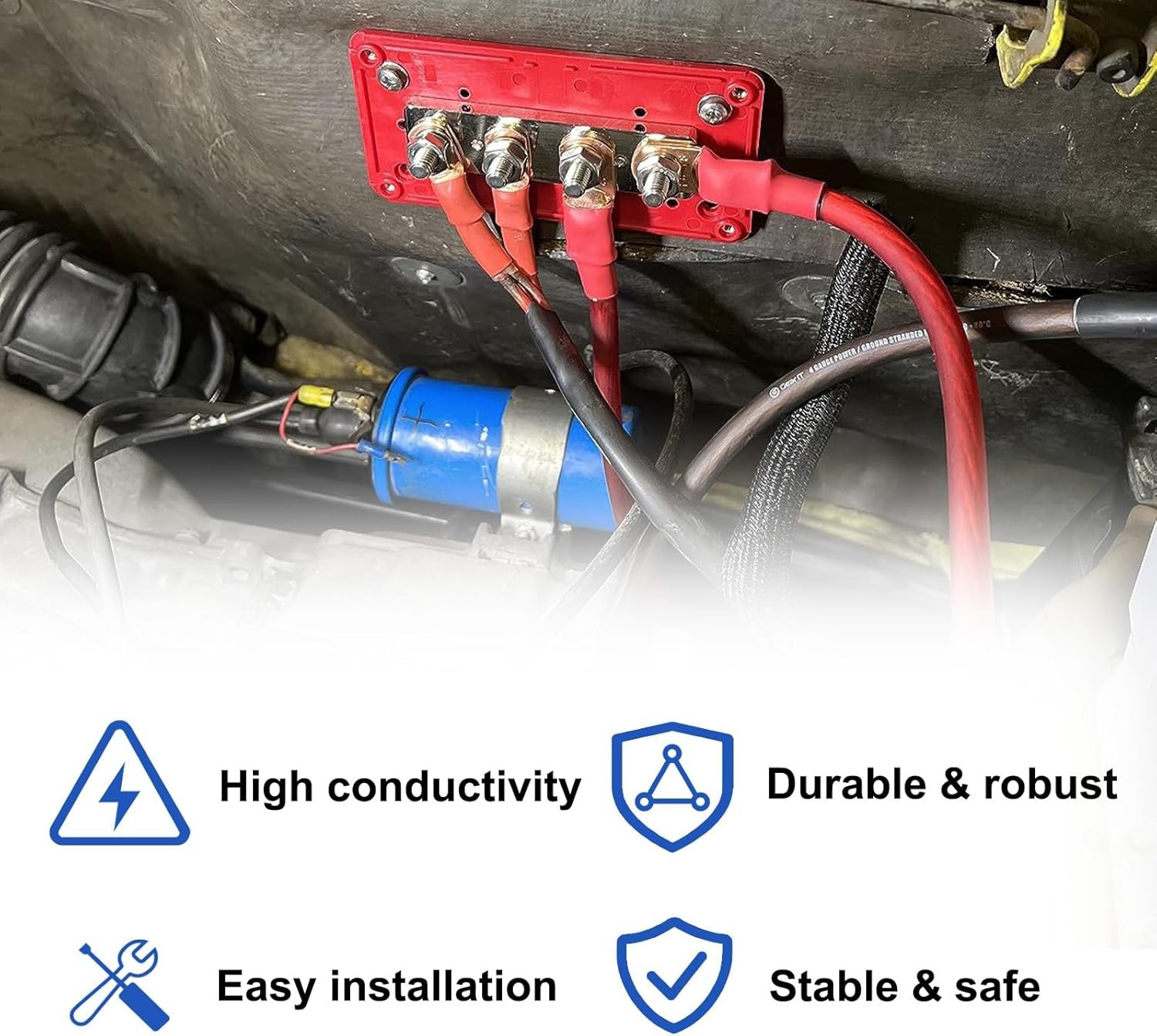 Heavy Duty Bus Bar 300A 12V Power Distribution 300A-3/8'