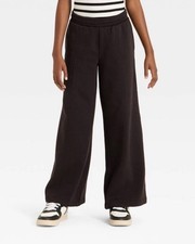 Art Class - Girls XL 14 - Black Fleece Wide Leg Sweatpants NEW WITH TAGS