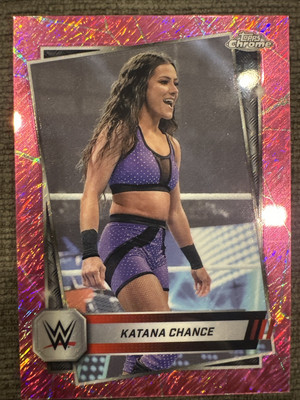 2025 Topps Chrome WWE Pink Shimmer #199 Katana Chance   Raw