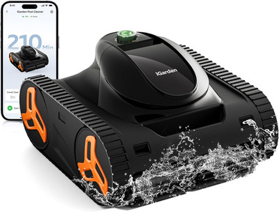 Robotic Pool Cleaner KN Series, 210-Min Runtime, Smart 3D Navigation, Full-Inver