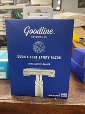 Goodline Men's Double Edge Safety Razor + 5 Stainless Steel Replacement Blades
