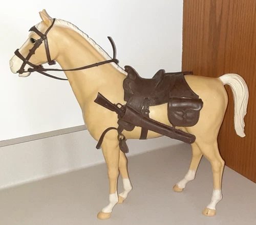 Vintage Louis Marx Johnny West Toy Horse Thunderbolt with Accessories 13.5"
