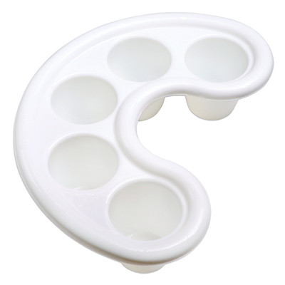 Beauticom Manicure Bowl Nail Art Hand Soak Treatment Tray White - 5 Finger Slots