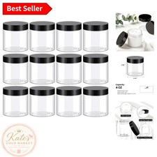 Travel-Friendly 4 Oz BPA Free Jars - 12 Pack Clear Plastic Containers for Beauty
