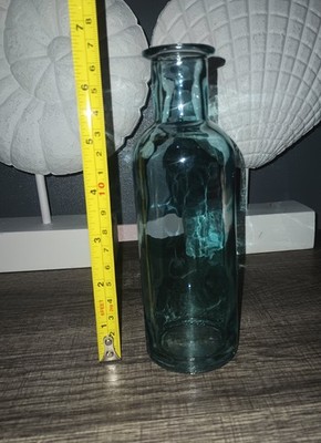 Vintage Aqua Bottle Style Vase 7''X2'' Excellent Condition No Chips No Cracks