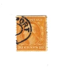 US Stamp 1909  Washington 10c  Yellow Rare # 356 Perf 12 Vertical Used