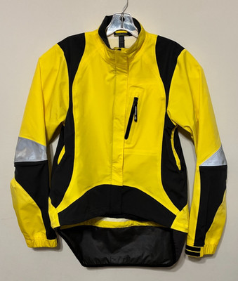 Novara Bike Cycling Jacket Large Wind & Rain Proof Taped Seams Reflective Yellow