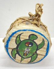 Native American Style Hand Drum Painted Turtle Medicine Wheel Wood Rawhide