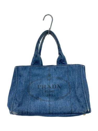 Sac fourre tout PRADA coton bleu marine occasion