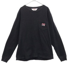 Ben Davis Black Long Sleeve T-Shirt Pocket Logo Mens Japan