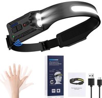 Oderra Stirnlampe LED Wiederaufladbar, Superleicht Kopflampe, Bewegungssensor