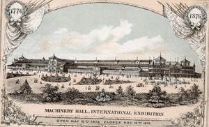 1876 - World's Fair Philadelphia Machinery Hall Exhibit Card Souvenir - XL2i