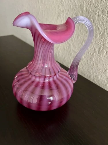 Fenton- Fuchsia Pitcher w Purple Handle - STUNNING!!!!!!