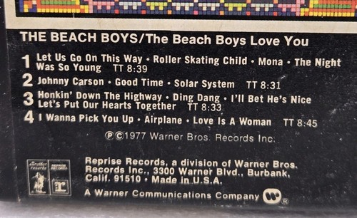 THE BEACH BOYS \ Love You \ Johnny Carson ~ 8-Track Tape • 1977 Warner Bros.  - Picture 2 of 5