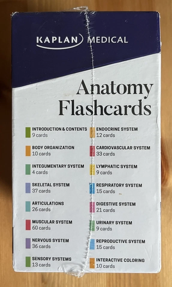 New Kaplan Medical Anatomy Flashcards 3rd Edition 310 Labeled Full Color Cards  - Image 3 of 4