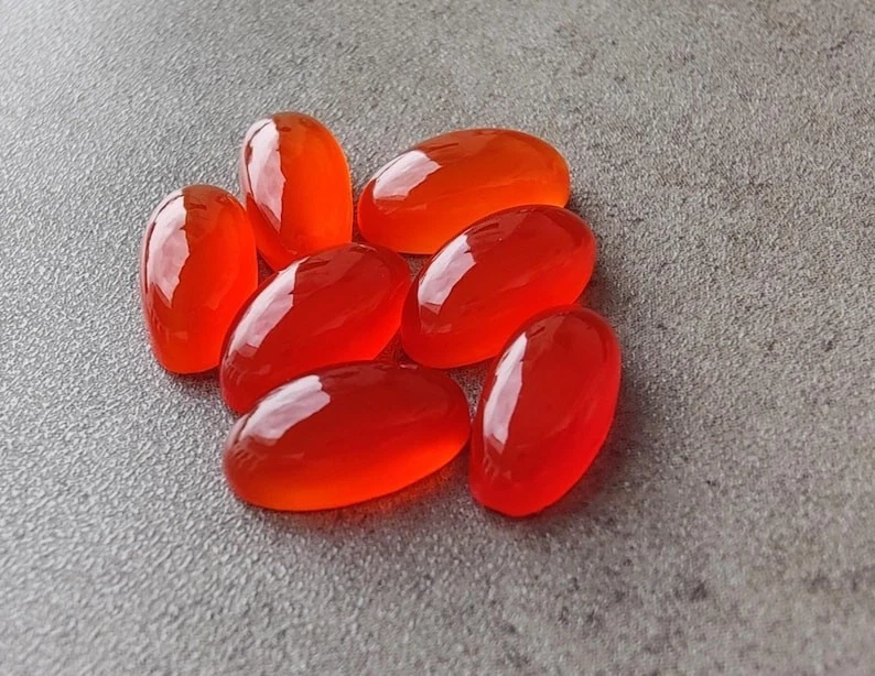 Cornalina Natural Largo Ovalado Cabujón Calidad AAA Piedras Preciosas Cristales Curativos Foto 4 de 4
