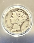 1942 MERCURY WINGED SILVER DIME IN PLASTIC CASE HOLDER  (90% SILVER/10% COPPER ) — photo 9