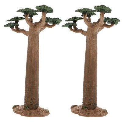2 Pcs Modellbäume Kleine Deko Mini-Haus- Künstliche Topiary -Bäume