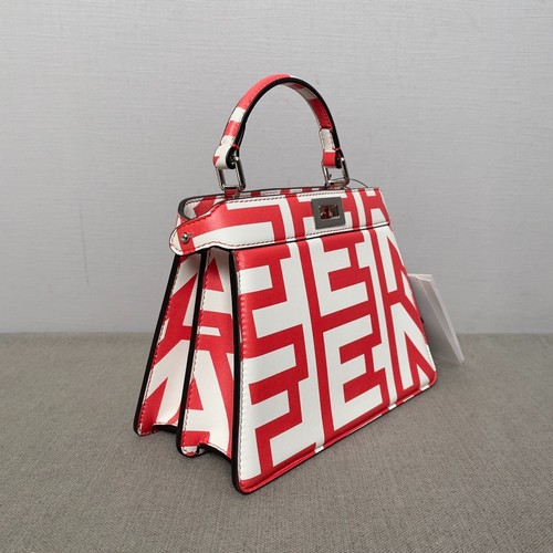 Fendi Peekaboo Limited Edition Calfskin Leather Bag Red/White - Picture 5 of 7