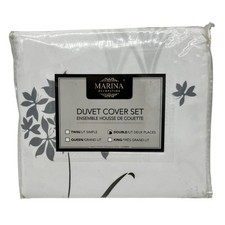 NEW Marina Decorative White Floral 3-pc Full Duvet Cover Set Bedding Bedroom