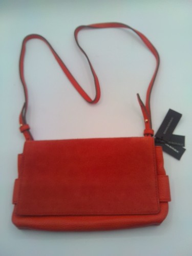 BANANA REPUBLIC Women’s Orange Red Leather Crossbody Purse Bag 6”x 9 “ - Picture 2 of 8