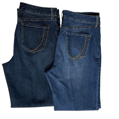 Bandolino Mandie Jeans Womens Size 12 Mid-Rise Straight Leg Dark Wash 5-Pocket - Picture 7 of 12
