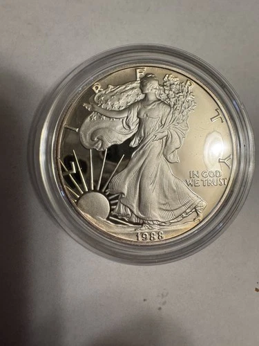 1988-S American 99.9%  Proof Silver Eagle 1.09oz pure Silver OGP COA