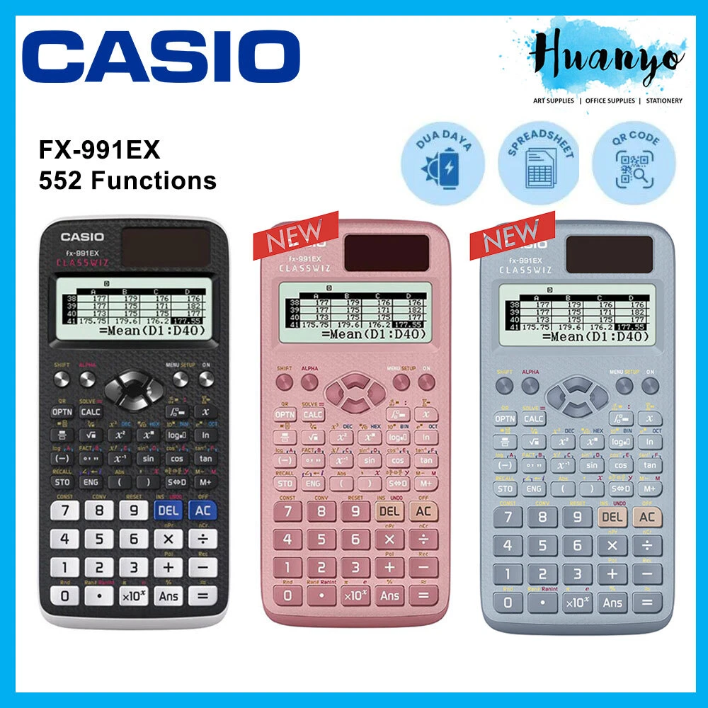 Casio FX991EX Classwiz Calcolatrice scientifica (nero/rosa/blu, energia  solare)