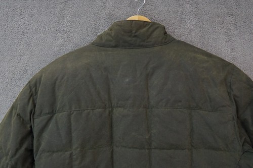 Vintage LL Bean Jacket Waxed Cotton Goose Down Puffer Green Men's Large Regular - Picture 6 of 7