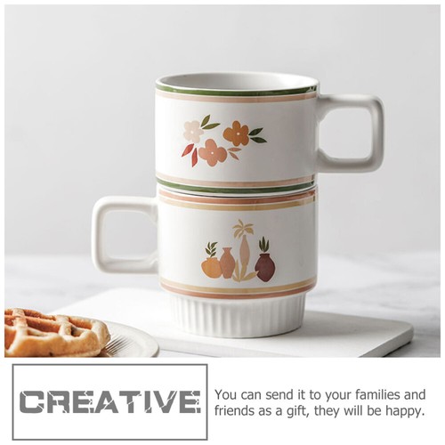 Floral Kaffee Becher Latte Becher Kaffee Gläser Retro Tee boutiques Tasse