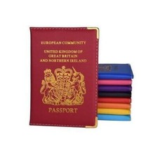 Nuevo Reino Unido Soporte para Pasaporte Protector Cubierta Billetera Cuero PU Reino Unido UE