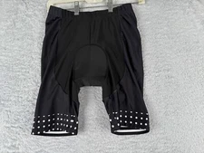 Cycling Shorts Men Medium Black Polka Dot Polyester Spandex Blend Gel Padded