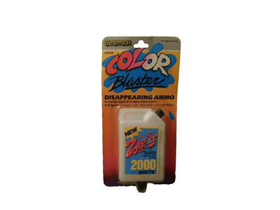 1987 Vtg RARE LJN Entertech COLOR BLASTER Water GUN Zap it AMMO Sealed liquid 