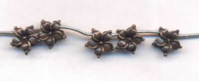 10 Perles Intercalaires Fleur En Vieil Argent 9 Mm - Trou De 1.3 Mm - Neuf, Fabrication Française