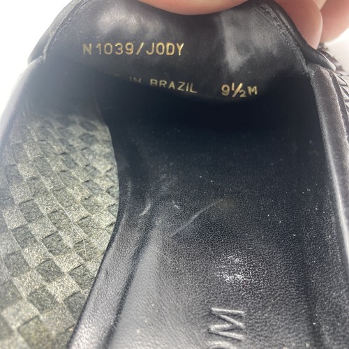Vintage Nordstrom Black Woven Brazilian Leather Loafers Mules Size 9.5 90s NICE - Picture 6 of 7