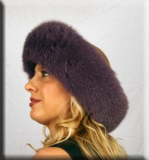 New Purple Fox Fur Headband 26 Inches Long and 5 Inches Wide