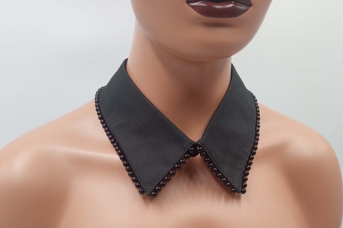 Statement Collar Necklace Pearl Decorated Bib Detachable False Collar for  Blouse
