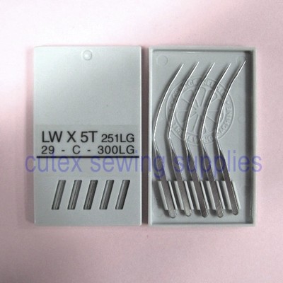 10 Orange 251LG, LWX5T Curved Blind Stitch Sewing Machine Needles