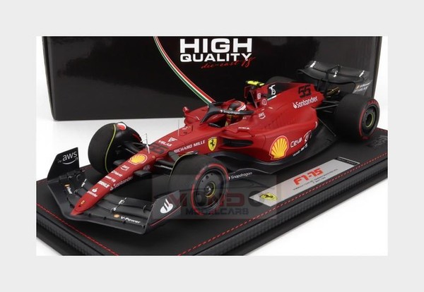 1:18 Bbr Ferrari F1-75 #55 2Nd Bahrain Gp 2022 Sainz +Showcase BBR221855DIE-VET-image