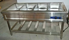 Food Warmer 4Well Stainless Steel Electric Steam Table Buffet Server for Kitchen
