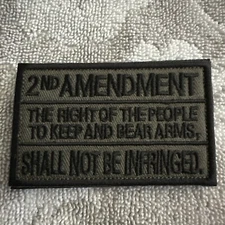 2nd AMENDMENT 2x3 Embroidered Morale Patch Hook Backing Brand New