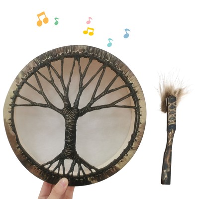 Schamanentrommel, sibirische Trommel, spirituelle Musiktrommel mit Baum des Lebe