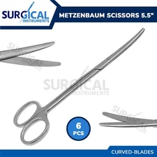 6 Pcs Metzenbaum Scissors 5.5" Curved Surgical Dental Instruments Grade Grade
